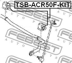 Фото 2 - Втулка стабилизатора FEBEST TSBA-CR50FKIT (TSBACR50FKIT)