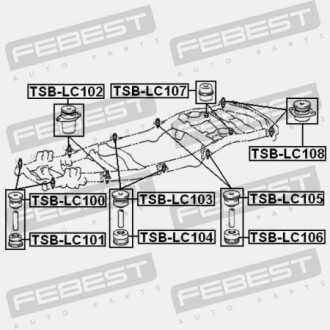 Фото 2 - Сайлентблок подрамника FEBEST TSBLC102