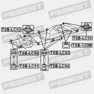 Фото 2 - Сайлентблок підрамника FEBEST TSBLC93