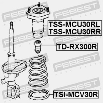 Фото 2 - Опора стійки амортизатора FEBEST TSS-MCU30RL (TSSMCU30RL)