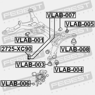 Фото 2 - Сайлентблок підрамника FEBEST VLAB-004 (VLAB004)