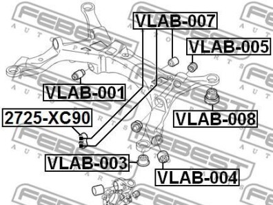 Фото 2 - Сайлентблок підрамника FEBEST VLAB-007 (VLAB007)