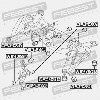Фото 2 - Сайлентблок важеля FEBEST VLAB-015 (VLAB015)