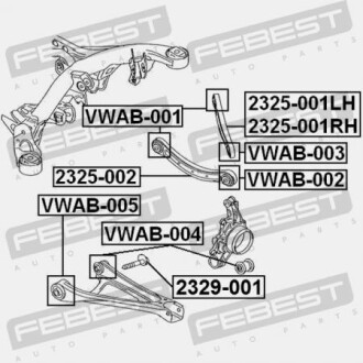 Фото 2 - Сайлентблок важеля FEBEST VWAB-002