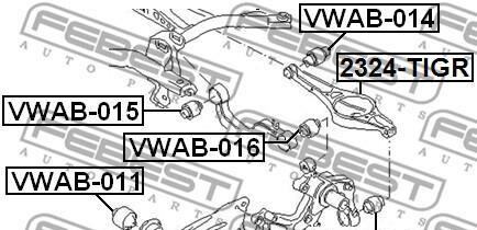 Фото 2 - Сайлентблок рычага FEBEST VWAB-012 (VWAB012)