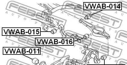 Фото 2 - Сайлентблок важеля FEBEST VWAB-014 (VWAB014)
