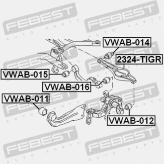 Фото 2 - Сайлентблок важеля FEBEST VWAB-015 (VWAB015)