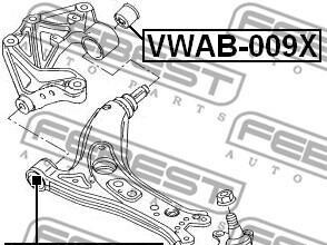 Фото 2 - Сайлентблок рычага FEBEST VWAB-020