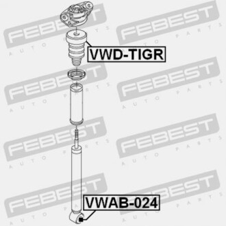 Фото 2 - Сайлентблок амортизатора FEBEST VWAB024