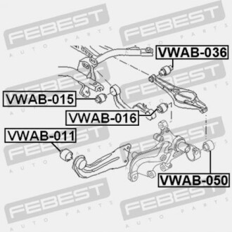 Фото 2 - Сайлентблок рычага FEBEST VWAB-050 (VWAB050)