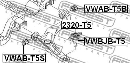 Фото 2 - Сайлентблок важеля FEBEST VWAB-T5B