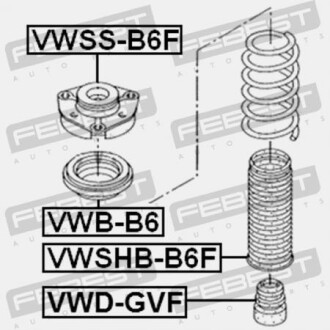 Фото 2 - Стойка амортизатору (амортизатор) FEBEST VWD-GVF (VWDGVF)