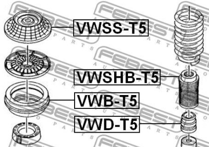 Фото 2 - Стійка амортизатору (амортизатор) FEBEST VWDT-5