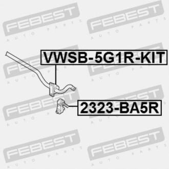 Фото 2 - Втулка стабілізатора FEBEST VWSB5G1RKIT