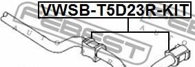 Фото 2 - Втулка стабілізатора FEBEST VWSB-T5D23R-KIT (VWSBT5D23RKIT)