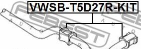 Фото 2 - Втулка стабілізатора FEBEST VWSB-T5D27RKIT (VWSBT5D27RKIT)