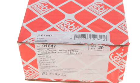 Фото 2 - Болт/гайка кріплення колеса FEBI BILSTEIN 01647