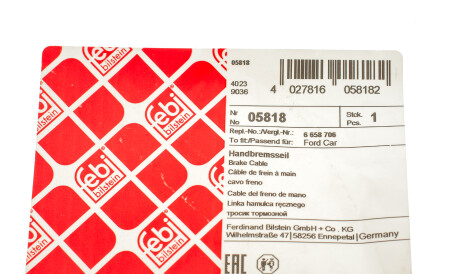 Фото 2 - Трос ручного гальма FEBI BILSTEIN 05818