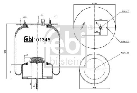 Баллон пневматической рессоры - (08188539, 5010488756, 5010294385B) FEBI BILSTEIN 101345