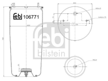 Балон пневматичної ресори, пневматична підвіска - FEBI BILSTEIN 106771