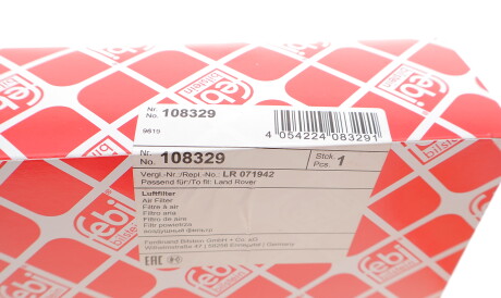 Фото 3 - Воздушный фильтр FEBI BILSTEIN 108329