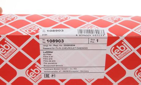 Фото 6 - Повітряний фільтр FEBI BILSTEIN 108903