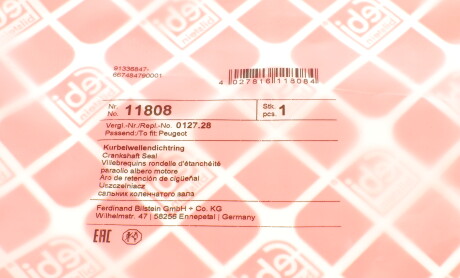 Фото 4 - Сальник коленвала FEBI BILSTEIN 11808