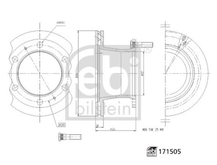 Фото товара Гальмівний диск FEBI BILSTEIN 171505 : Купить на tto.com.ua