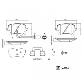 Klocki ham. - (8U0698451E, 8U0698451D) FEBI BILSTEIN 172168