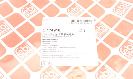 Фото 2 - Кожух гальмівного диска FEBI BILSTEIN 174918