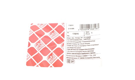 Фото 2 - Трос ручного тормоза FEBI BILSTEIN 176816