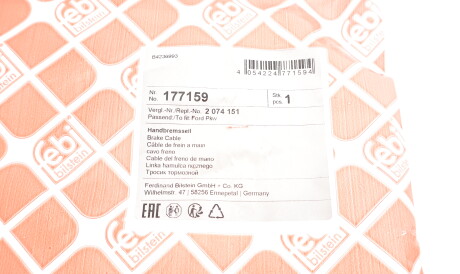 Фото 2 - Трос ручного гальма FEBI BILSTEIN 177159