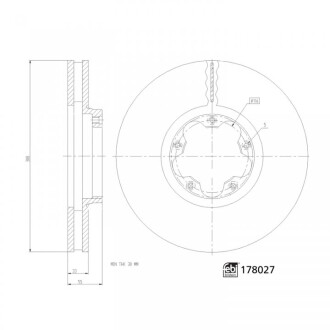 Febi гальмівний диск - (2168836, 2171541, BK211125EA) FEBI BILSTEIN 178027