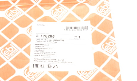 Фото 2 - Трос ручного тормоза FEBI BILSTEIN 178285