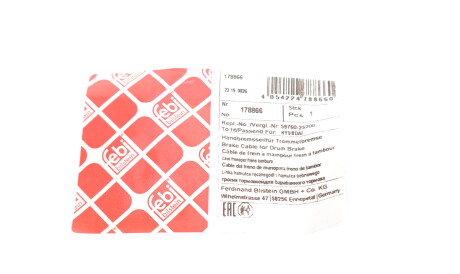 Фото 2 - Трос ручного гальма FEBI BILSTEIN 178866