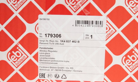 Фото 2 - Склопідйомник FEBI BILSTEIN 179306