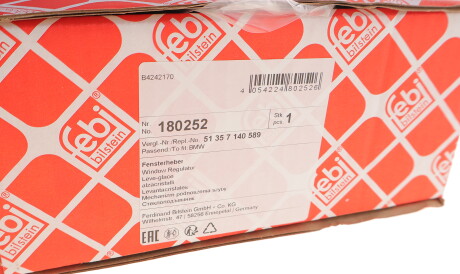 Фото 2 - Склопідйомник FEBI BILSTEIN 180252