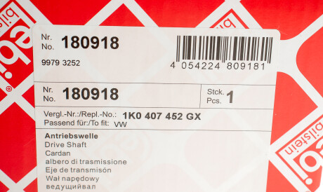 Фото 2 - Напіввісь FEBI BILSTEIN 180918