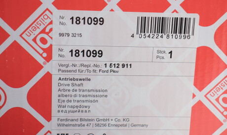 Фото 2 - Напіввісь FEBI BILSTEIN 181099