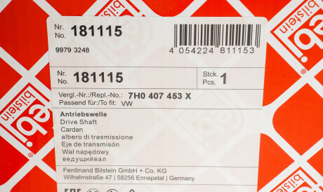 Фото 2 - Напіввісь FEBI BILSTEIN 181115