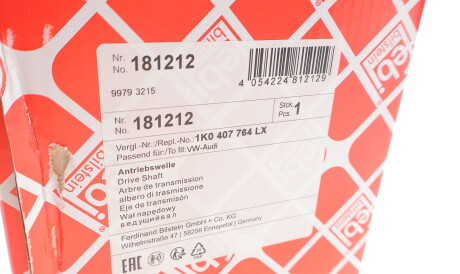 Фото 2 - Напіввісь FEBI BILSTEIN 181212