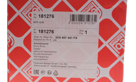 Фото 2 - Напіввісь FEBI BILSTEIN 181276