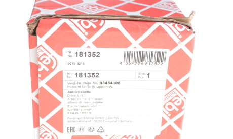 Фото 2 - Напіввісь FEBI BILSTEIN 181352