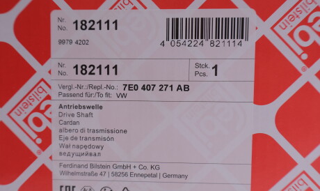 Фото 2 - Напіввісь FEBI BILSTEIN 182111