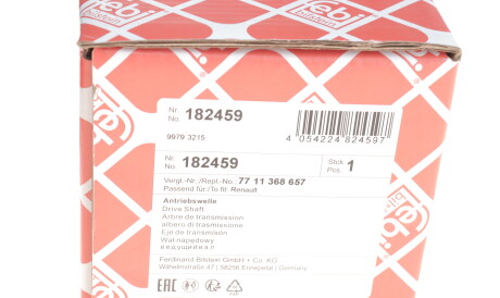 Фото 2 - Напіввісь FEBI BILSTEIN 182459