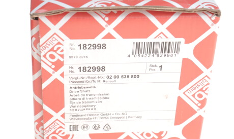 Фото 2 - Напіввісь FEBI BILSTEIN 182998