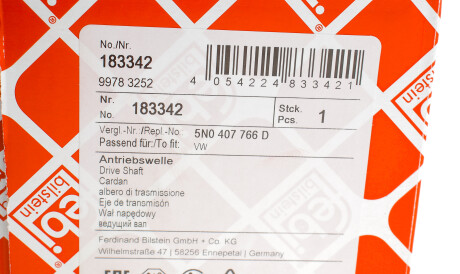 Фото 2 - Напіввісь FEBI BILSTEIN 183342