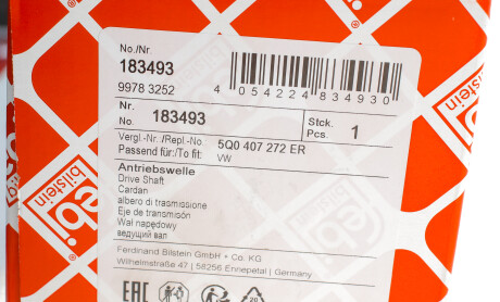 Фото 2 - Полуось FEBI BILSTEIN 183493