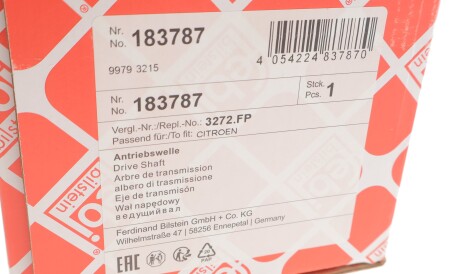 Фото 2 - Напіввісь FEBI BILSTEIN 183787