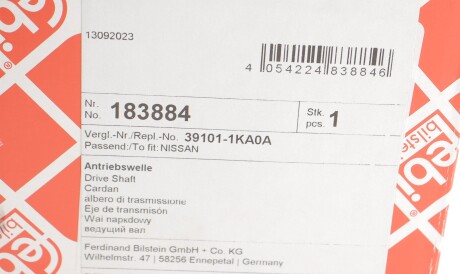 Фото 2 - Напіввісь FEBI BILSTEIN 183884